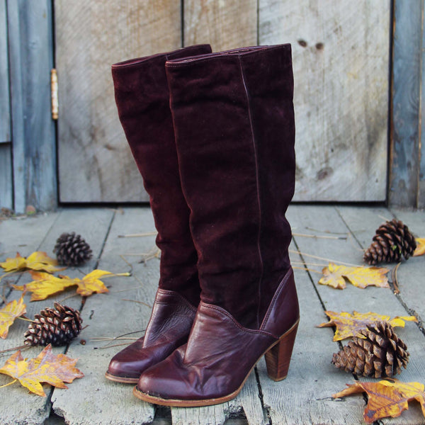 Vintage Burgundy Zodiac Boots: Featured Product Image