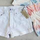 Vintage Cuffed Jean Shorts- White: Alternate View #2