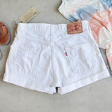 Vintage Cuffed Jean Shorts- White: Alternate View #3