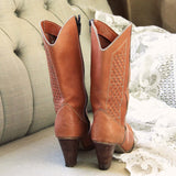 Vintage Woven Honey Boots: Alternate View #2
