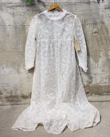 Vintage Billowy Lace Maxi Dress
