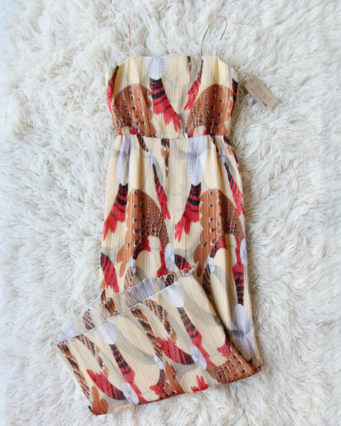 Vintage Feather Maxi Dress: Featured Product Image