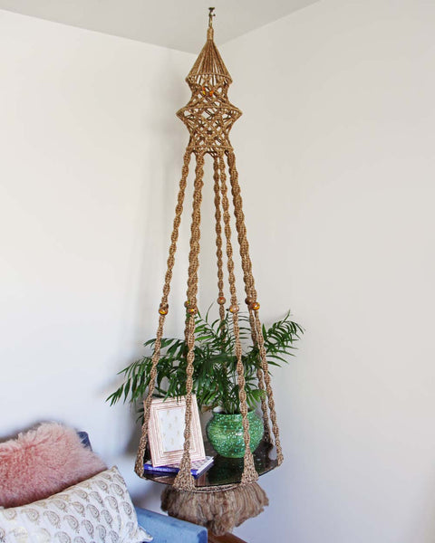 Vintage Macrame Hanging Table: Featured Product Image