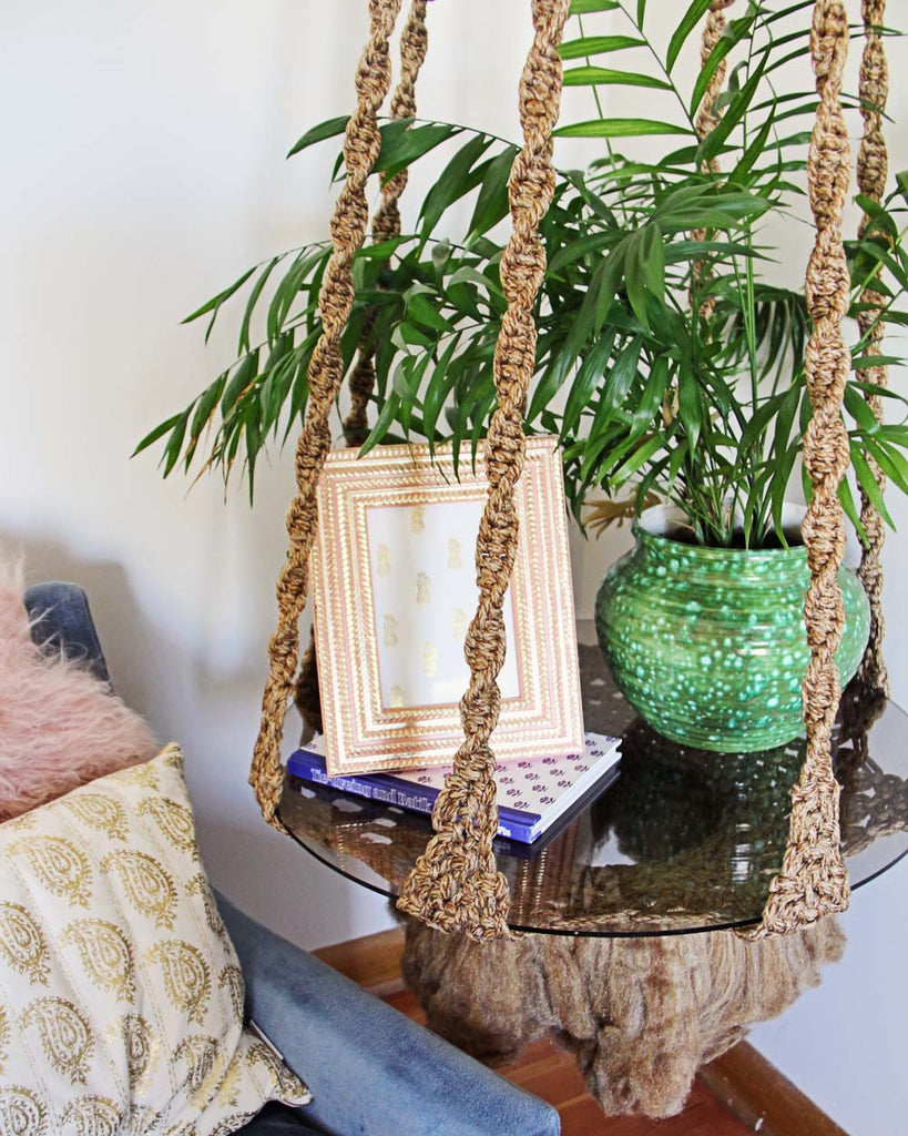 macrame plant hanger table Vintage Macrame Hanging Table, Vintage Home Goods from Spool 72