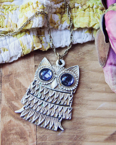 Vintage 70's Owl Necklace