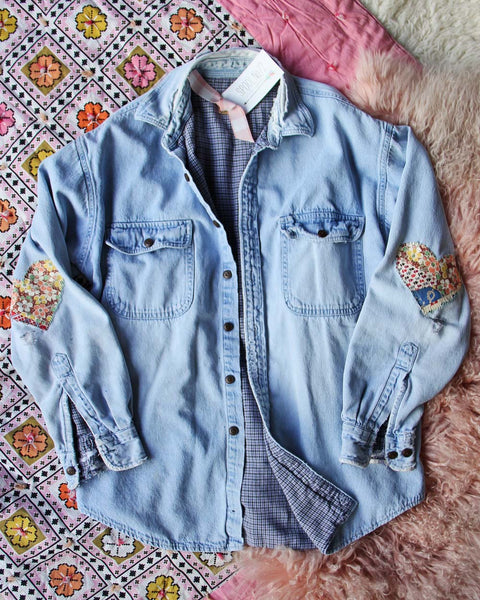 Vintage Quilted Heart Denim Top: Featured Product Image