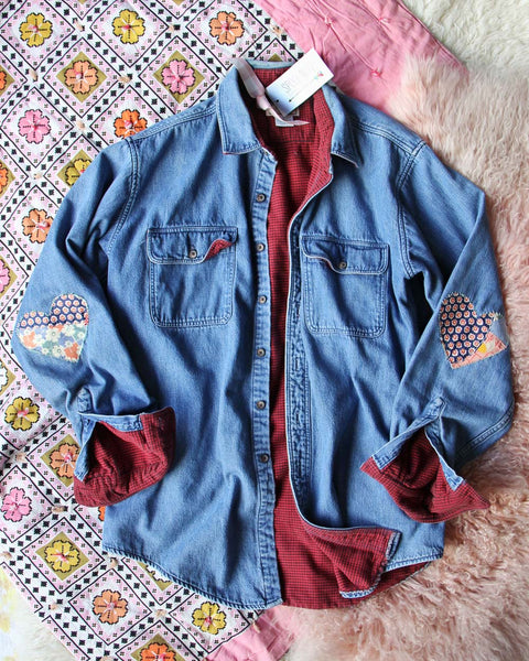 Vintage Quilted Heart Denim Top #2: Featured Product Image
