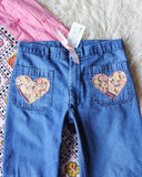 Vintage Quilted Heart Jeans: Alternate View #2