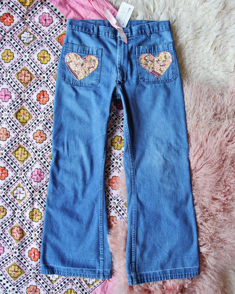 Vintage Quilted Heart Jeans: Featured Product Image