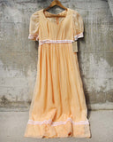 Vintage Swiss Peach Dress: Alternate View #1
