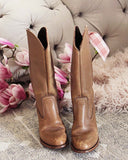 Vintage Taupe Cowboy Boots: Alternate View #2