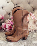 Vintage Taupe Cowboy Boots: Alternate View #1