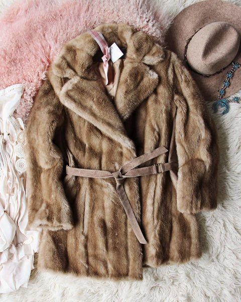 Vintage Lux 70's Faux Fur Coat: Featured Product Image