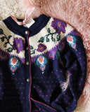 Vintage Heart & Floral Nordic Sweater: Alternate View #2