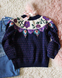 Vintage Heart & Floral Nordic Sweater: Alternate View #3