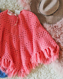Vintage 60's Pink Fringe Poncho Sweater: Alternate View #2