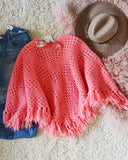 Vintage 60's Pink Fringe Poncho Sweater: Alternate View #3