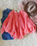 Vintage 60's Pink Fringe Poncho Sweater: Alternate View #1