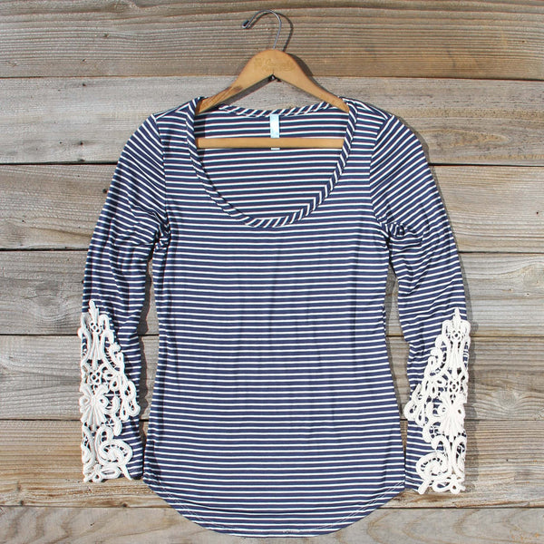 Sleepy Creek Lace Tee in Navy: Featured Product Image