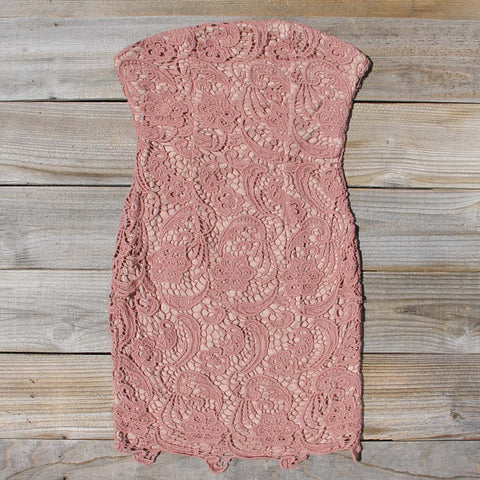 Wild Horses Lace Dress in Dusty Pink