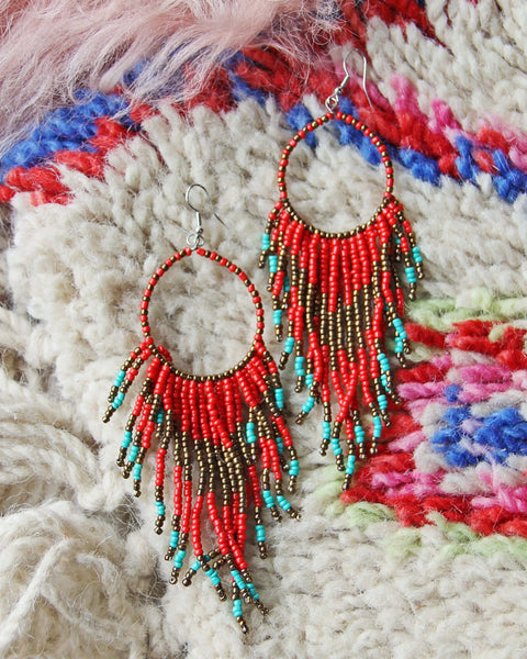 Wolf Mountain Earrings in Red: Featured Product Image