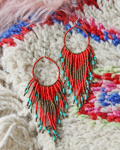 Wolf Mountain Earrings in Red