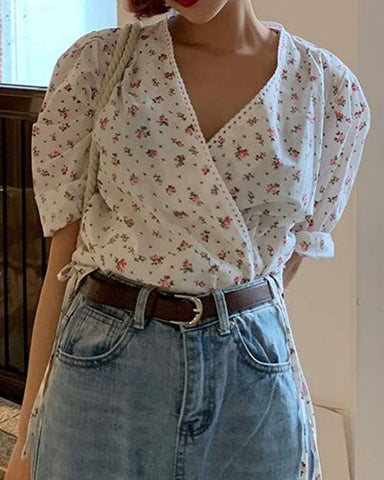 Floral Wrap Top